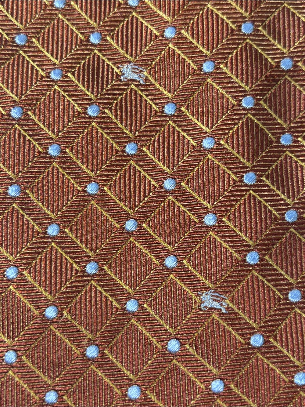 VTG Burberry Brown Gray Dot Silk Neck Tie - Picture 5 of 5